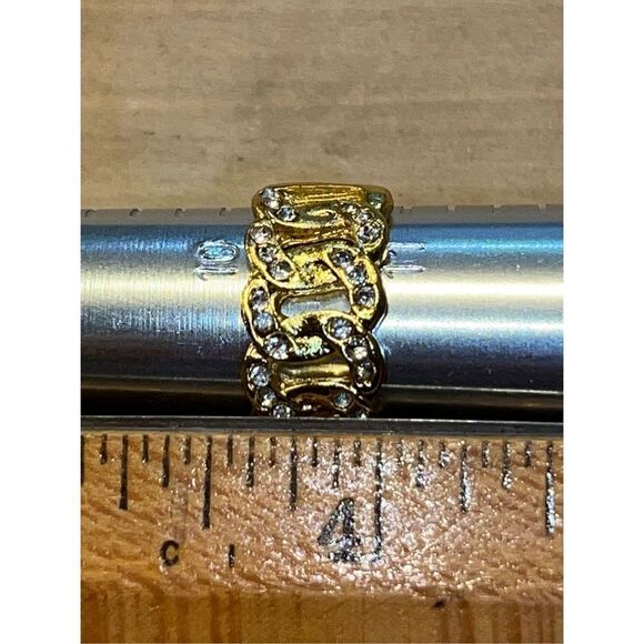 Brand Wedding Jewelry Yellow Gold Tone Band Rings For Mens Party Gift Size 10 1/ - Picture 5 of 5